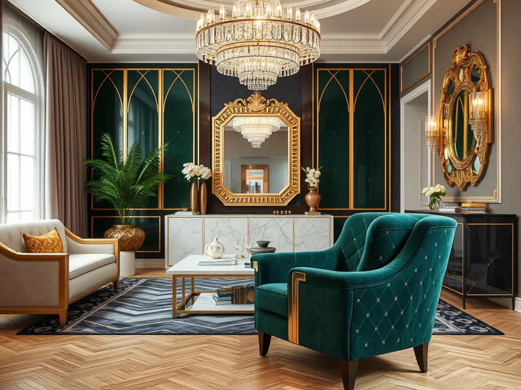 Styl art déco wnętrz – luksus, geometria i błysk